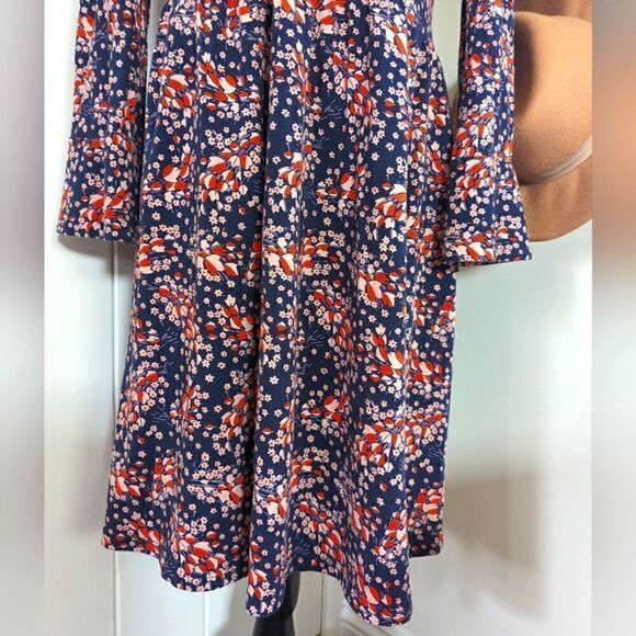 Boden Leaves Floral Preppy Academia Countryside Cottagecore Keyhole Dress 6 - Picture 5 of 14